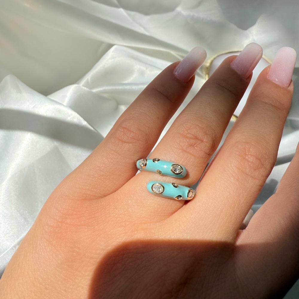 Anthro Elegant Blue Adjustable Ring - Picture 3 of 13